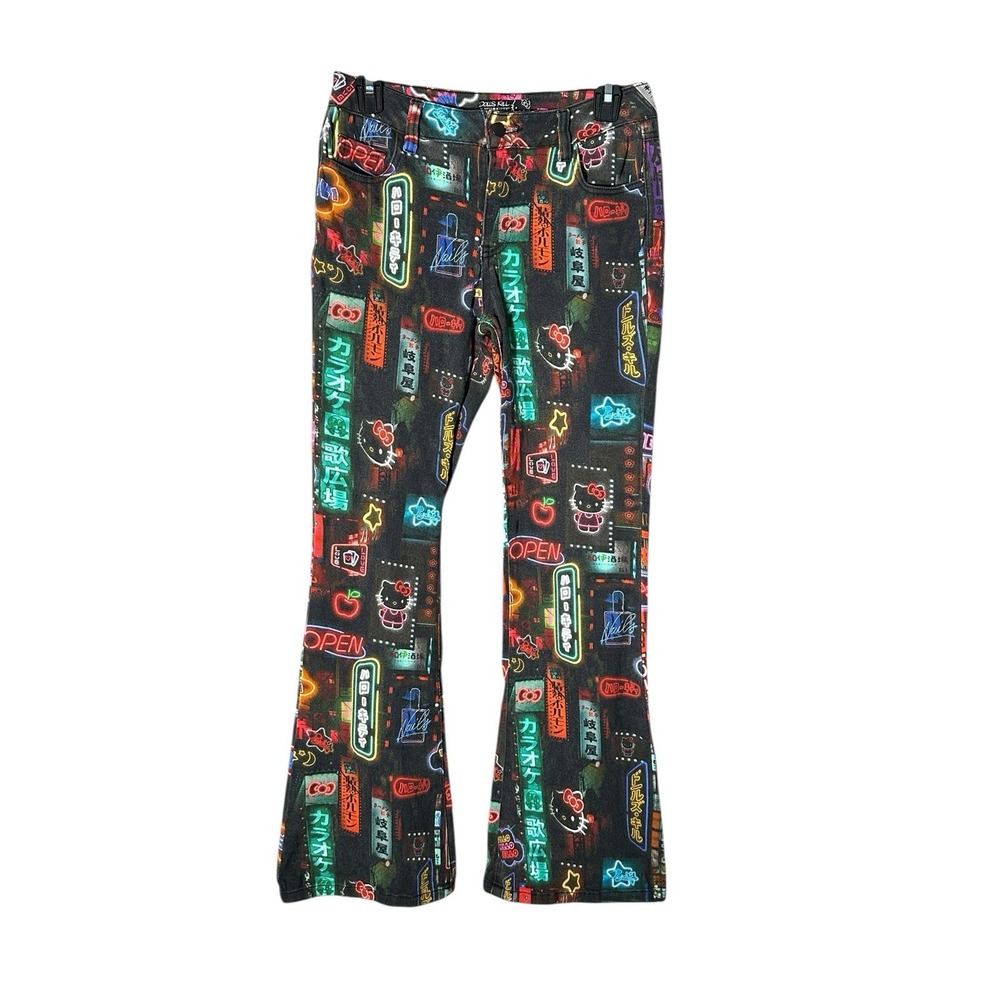 Hello Kitty X Dolls Kill Pixel City Jeans Small Teen Neon Sign Sanrio #T12-8
